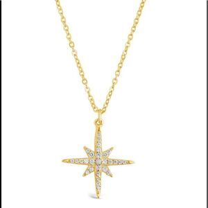 Sterling Forever 14k Gold Starburst Pendant